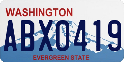 WA license plate ABX0419