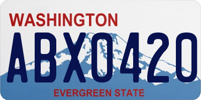 WA license plate ABX0420