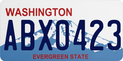 WA license plate ABX0423