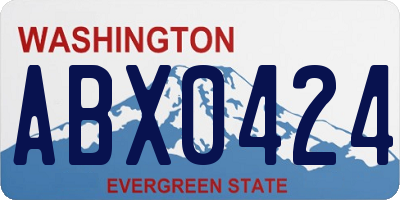 WA license plate ABX0424