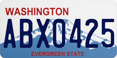 WA license plate ABX0425