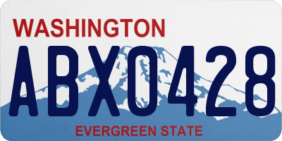 WA license plate ABX0428