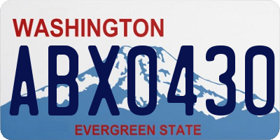 WA license plate ABX0430