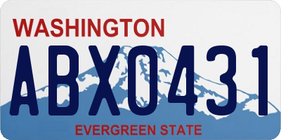 WA license plate ABX0431