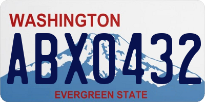 WA license plate ABX0432
