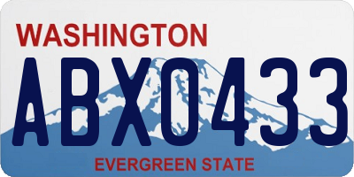 WA license plate ABX0433