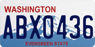 WA license plate ABX0436