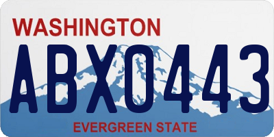 WA license plate ABX0443