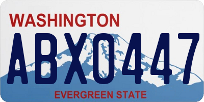 WA license plate ABX0447
