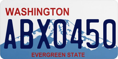WA license plate ABX0450
