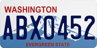 WA license plate ABX0452