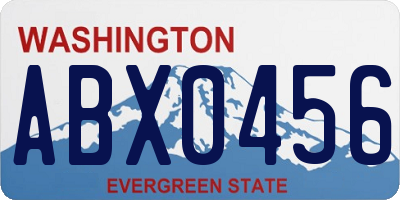 WA license plate ABX0456