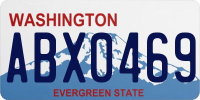 WA license plate ABX0469