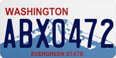 WA license plate ABX0472