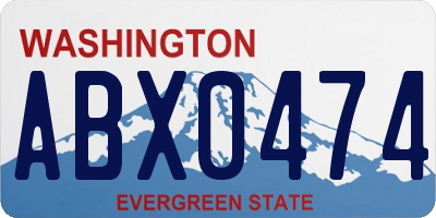WA license plate ABX0474