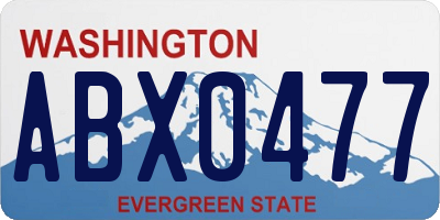 WA license plate ABX0477
