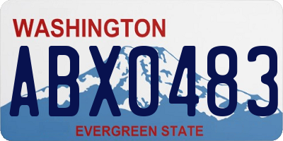 WA license plate ABX0483