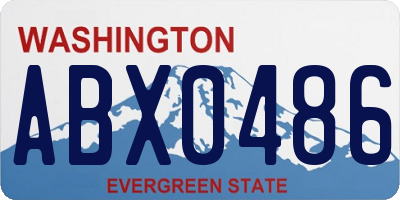 WA license plate ABX0486