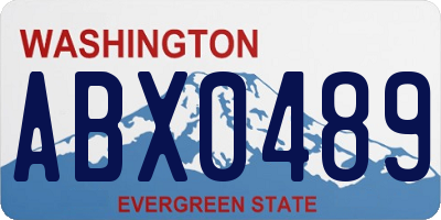 WA license plate ABX0489