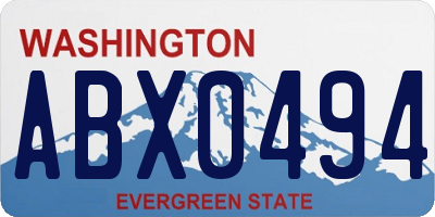 WA license plate ABX0494
