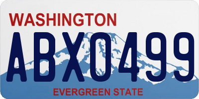 WA license plate ABX0499