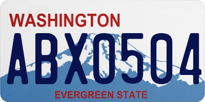 WA license plate ABX0504