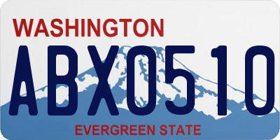 WA license plate ABX0510