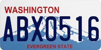 WA license plate ABX0516
