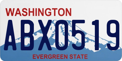 WA license plate ABX0519