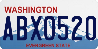 WA license plate ABX0520