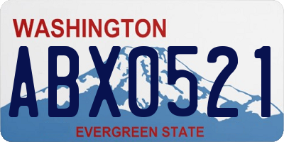 WA license plate ABX0521