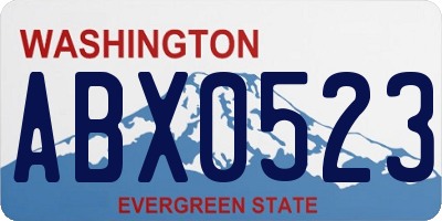 WA license plate ABX0523