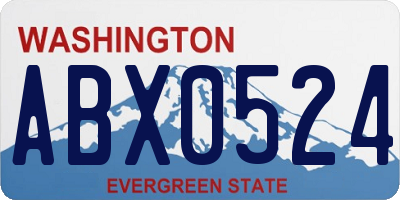 WA license plate ABX0524