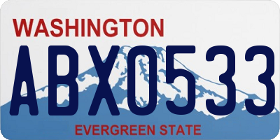 WA license plate ABX0533