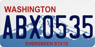 WA license plate ABX0535