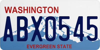 WA license plate ABX0545