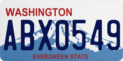 WA license plate ABX0549