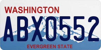 WA license plate ABX0552