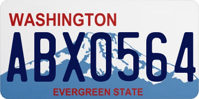 WA license plate ABX0564