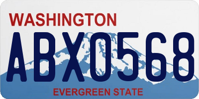 WA license plate ABX0568