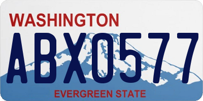 WA license plate ABX0577