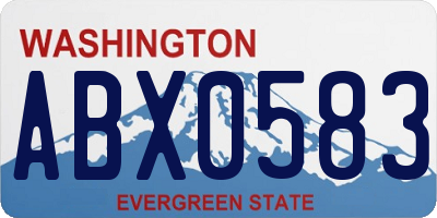 WA license plate ABX0583