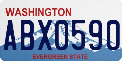 WA license plate ABX0590