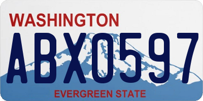 WA license plate ABX0597