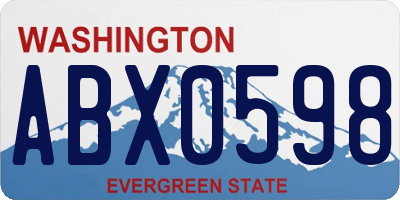 WA license plate ABX0598