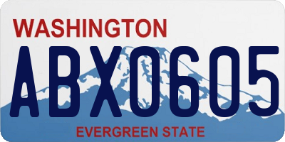 WA license plate ABX0605