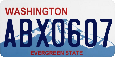 WA license plate ABX0607