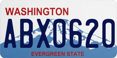 WA license plate ABX0620