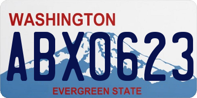 WA license plate ABX0623