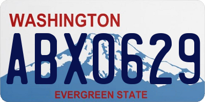 WA license plate ABX0629